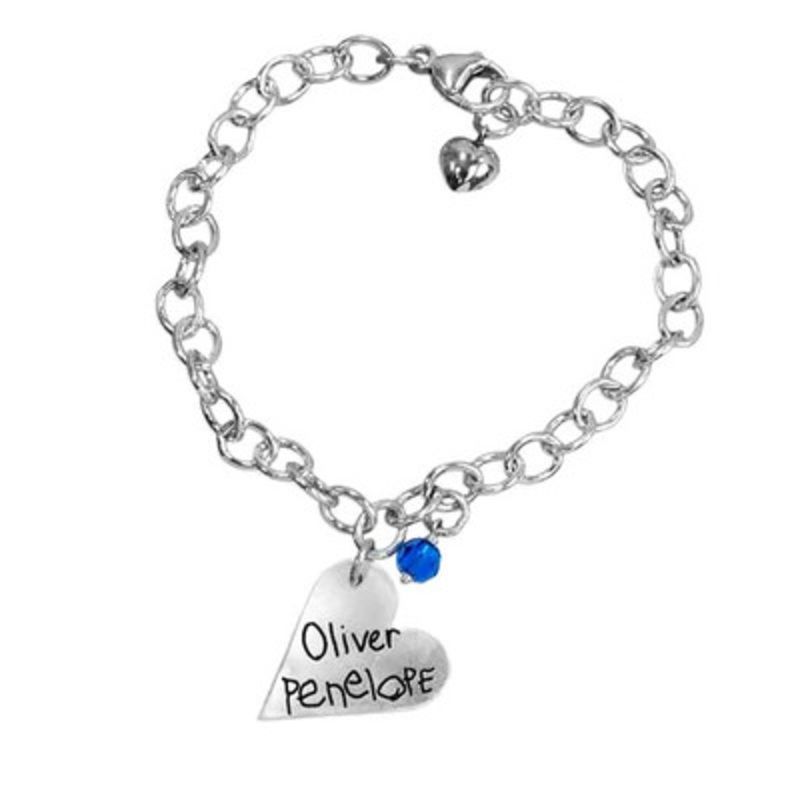 Sculpted Heart Handwriting Bracelet
