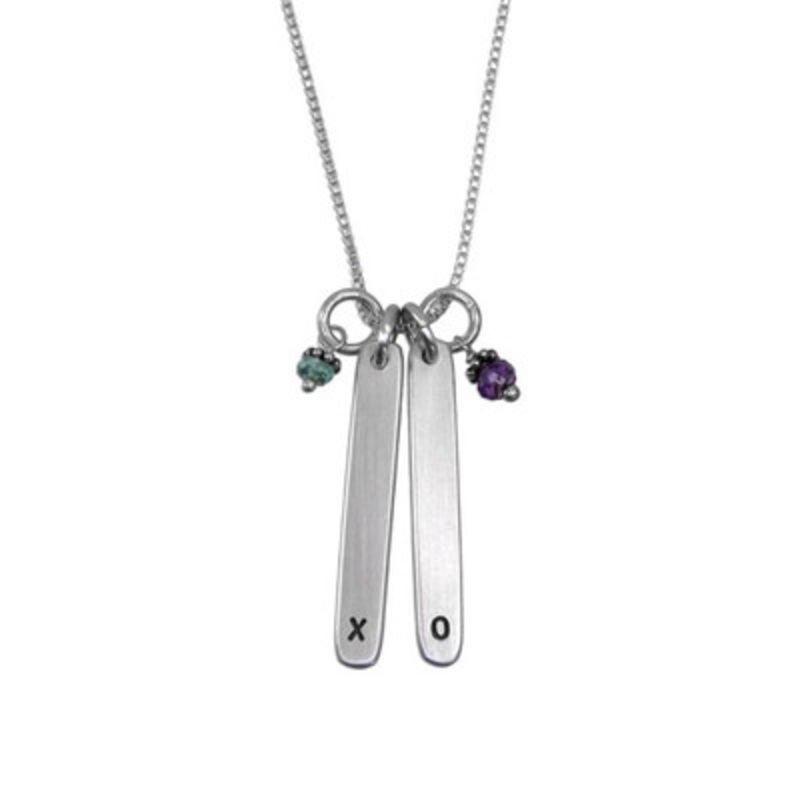 Skinny Rectangles Initial Necklace