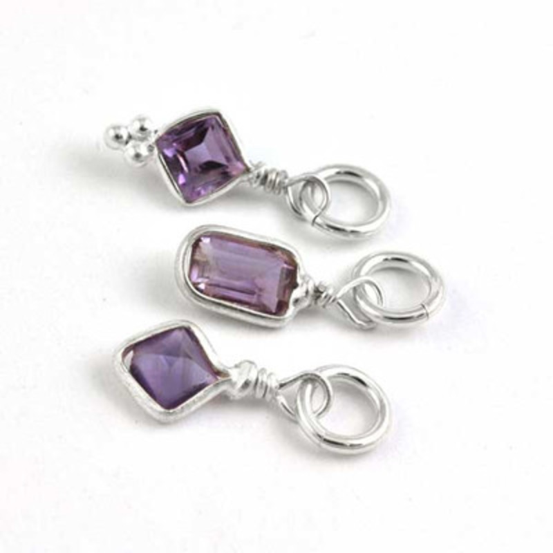Sterling Wrapped Stone – Amethyst Crystal (Feb)