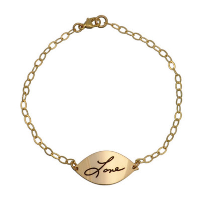 Sweet Petal Handwriting Bracelet Gold