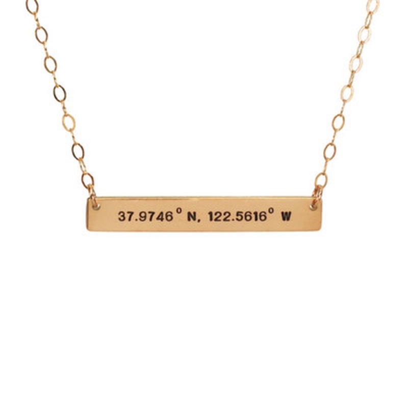The Gold Bar Coordinates Necklace