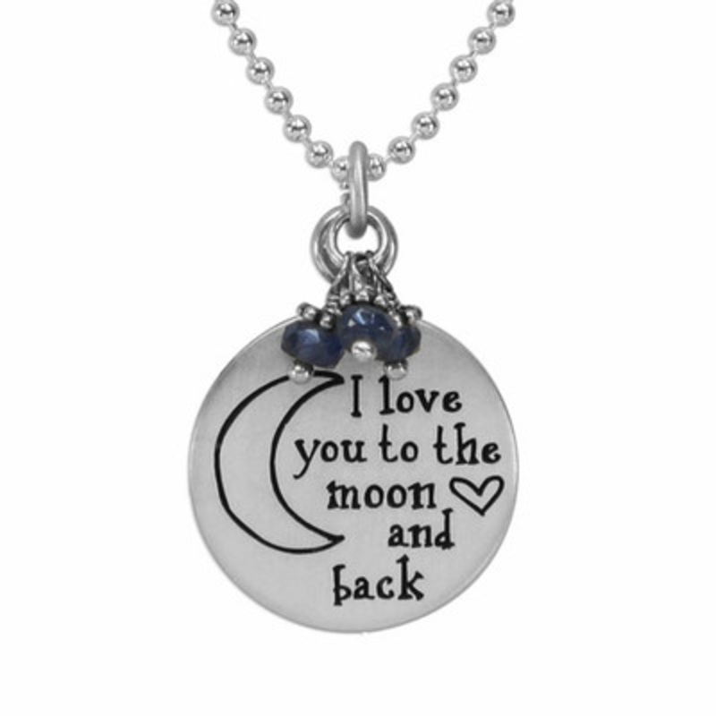 To the Moon and Back Necklace with Sapphires