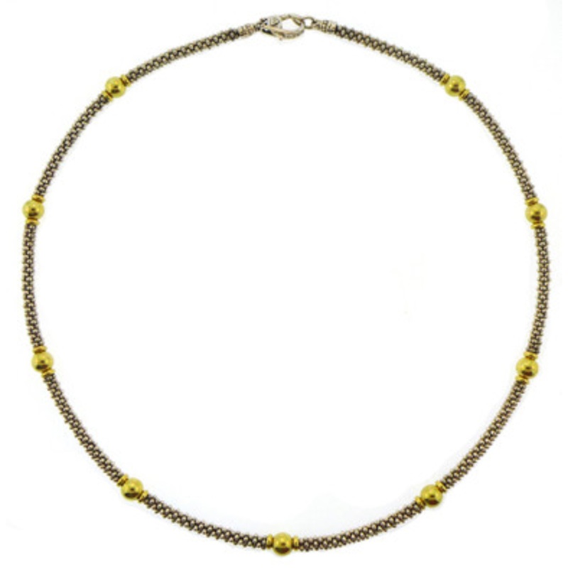 Signature Caviar Gold Ball Station Necklace [JNOTH0965]
