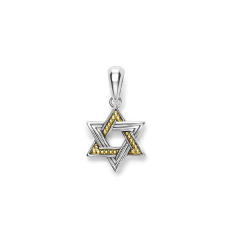 Anthem Small Two Tone  Star of David Amulet [JCHRM0310]