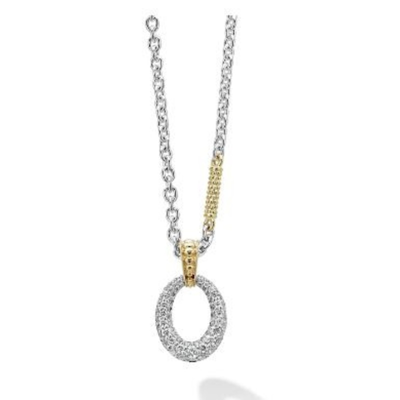 Caviar Lux Oval Diamond Pendant [JNPEN0278]