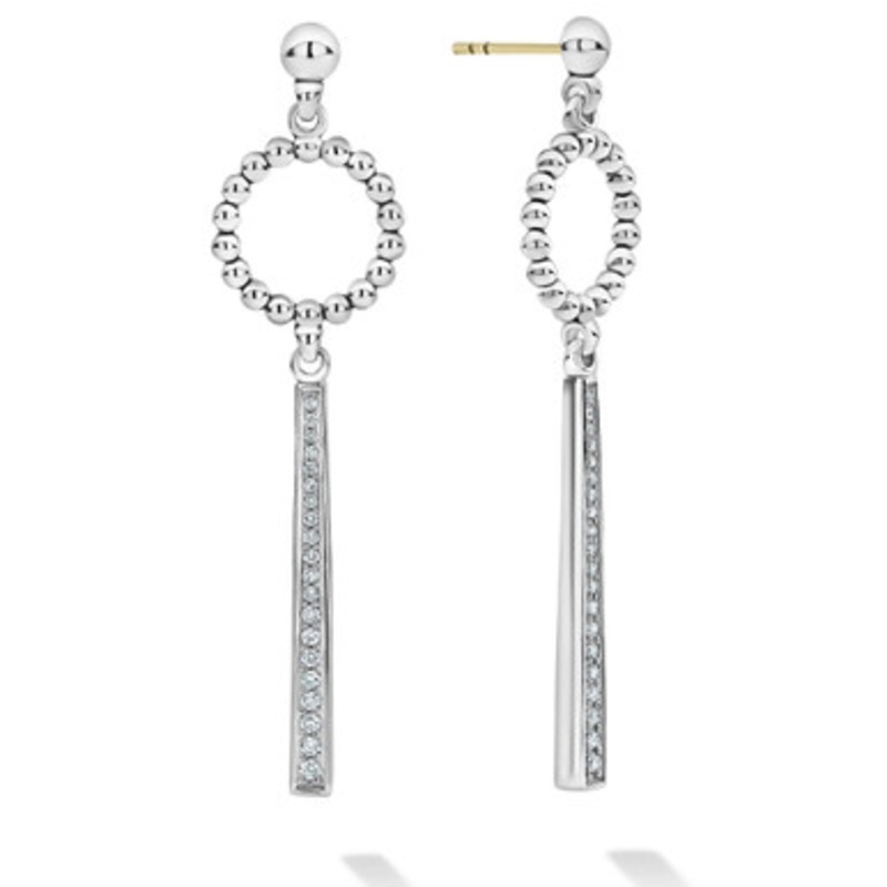 Caviar Spark Circle Drop Earrings  [JEOTH0167]