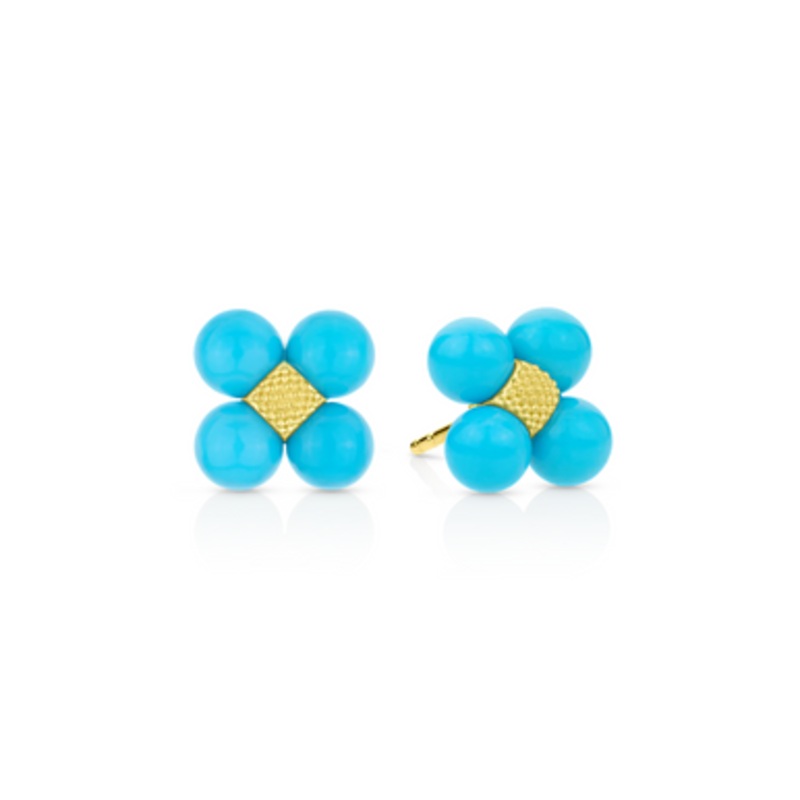 Sequence Turquoise Stud Earrings [JEOTH0688]