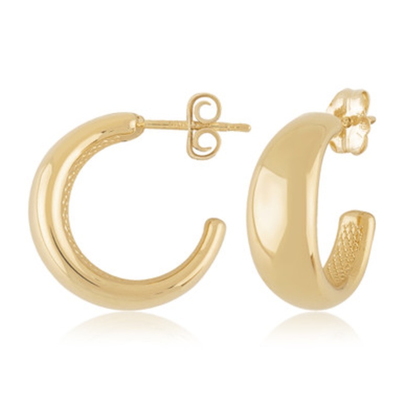 Small Tapered J Hoop Earrings [JEHOP0606]