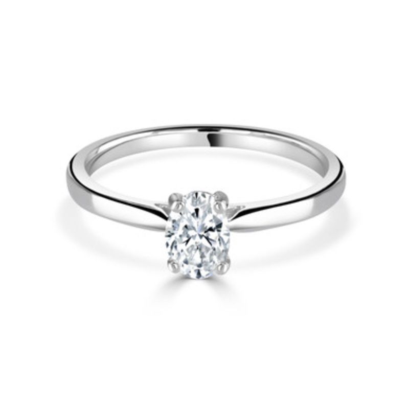 Solitaire Oval Diamond Ring, .50 [JRENG0378]