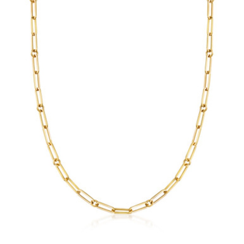 18k Yellow Gold  Paperclip Necklace [2NAGX3765]