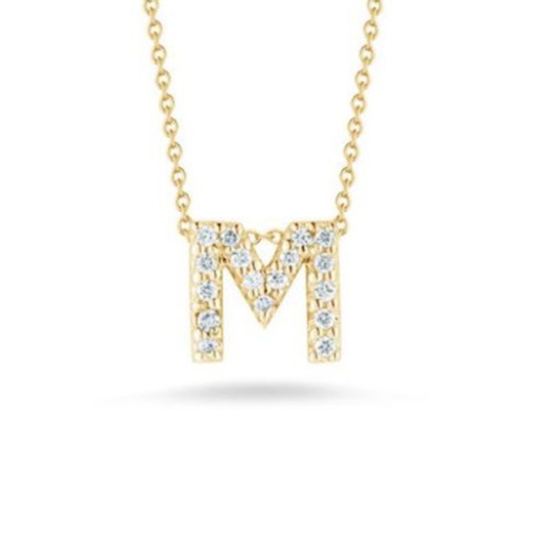 Tiny Treasures Diamond Letter ‘M’ Necklace [JNPEN0420]