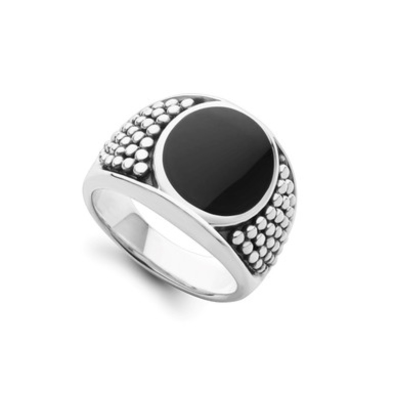 Anthem Black Agate Oval Band [JROTH1172]