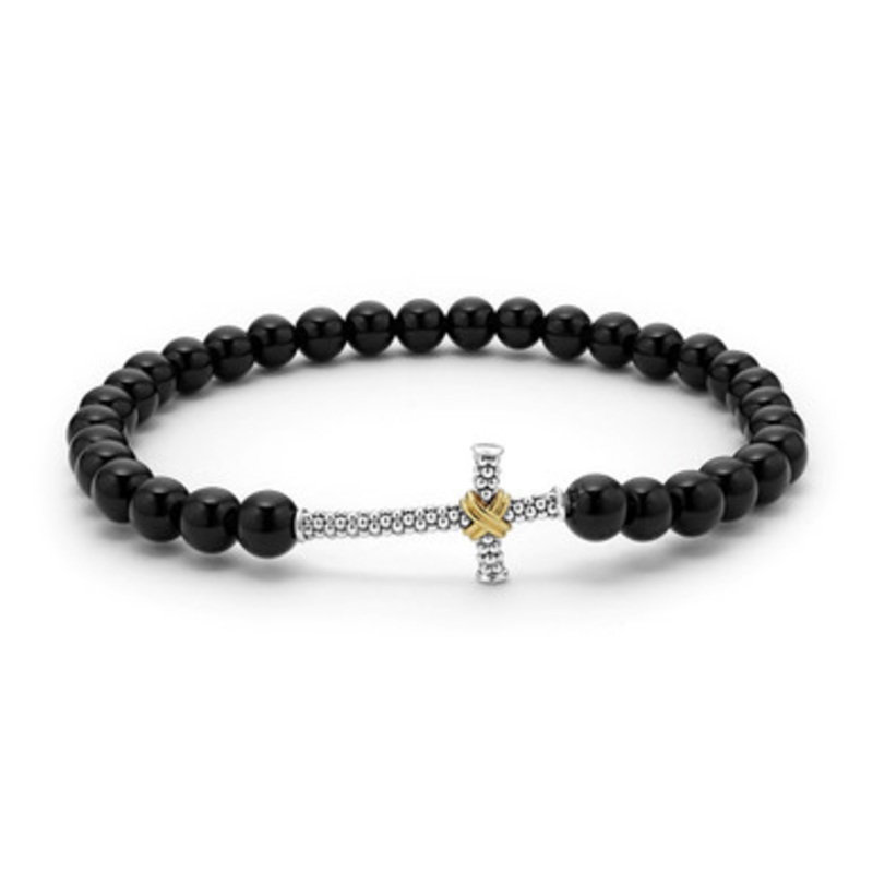 Anthem Onyx Beaded Cross Bracelet [JBOTH1178]