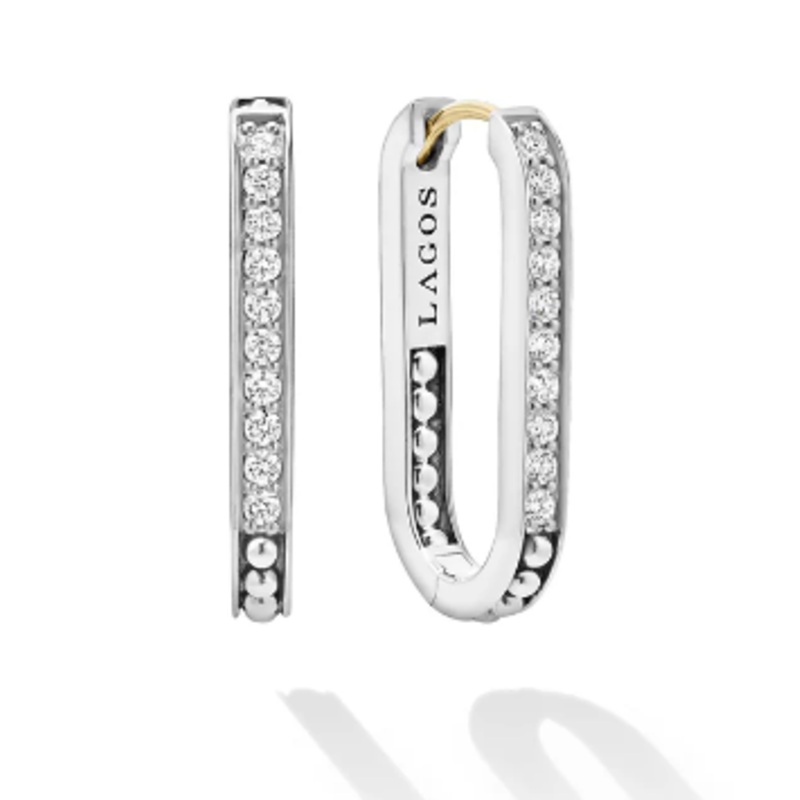 Caviar Spark Linear Diamond Hoop Earrings [JEHOP0555]