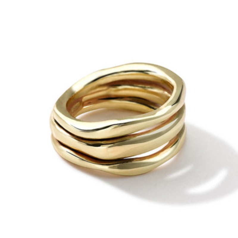 Classico Triple Squiggle Band Ring [3LGLD1254]