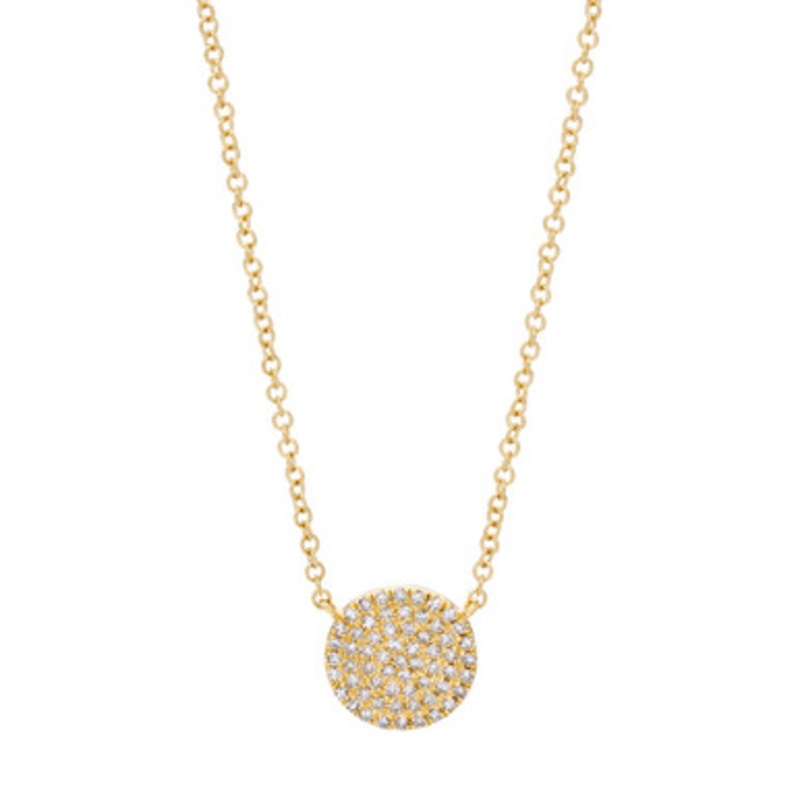 Diamond Disc Pendant Necklace [1DFAD3745]