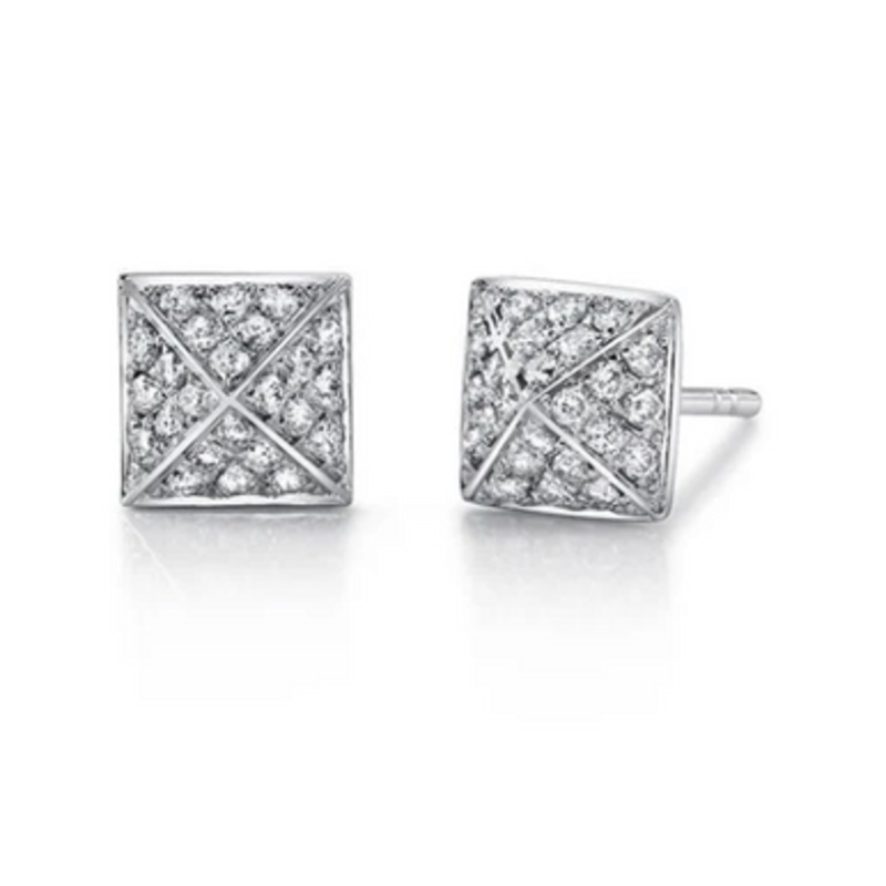 Pyramid Stud Diamond Earrings [JESTD0454]