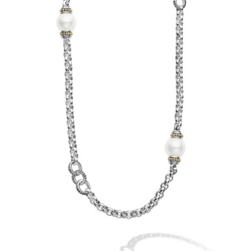 Signature Caviar Five Pearl Link Necklace [2CPFN0629]