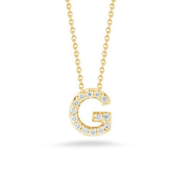 Tiny Treasures Diamond Letter ‘G’ Necklace [JNPEN0410]