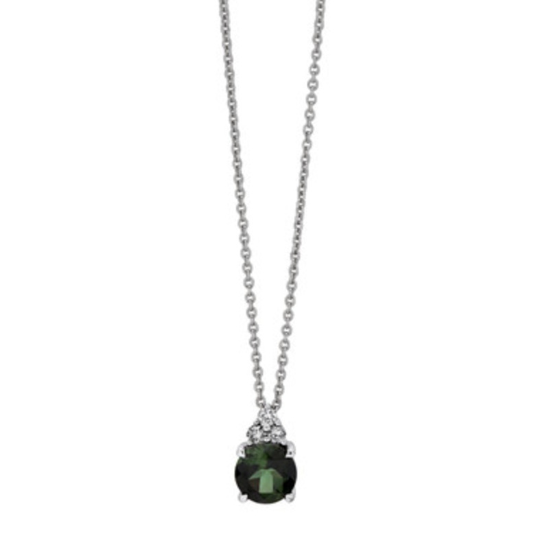 Birthstone Gemstone and Diamond Pendant [2DGMD0881]