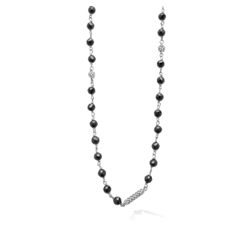 Caviar Icon Black Ceramic Beaded Necklace [JNOTH0600]