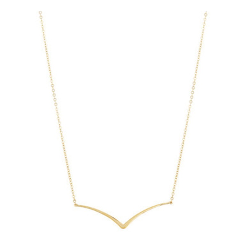Curved Edge V Necklace [2DAGX0821]