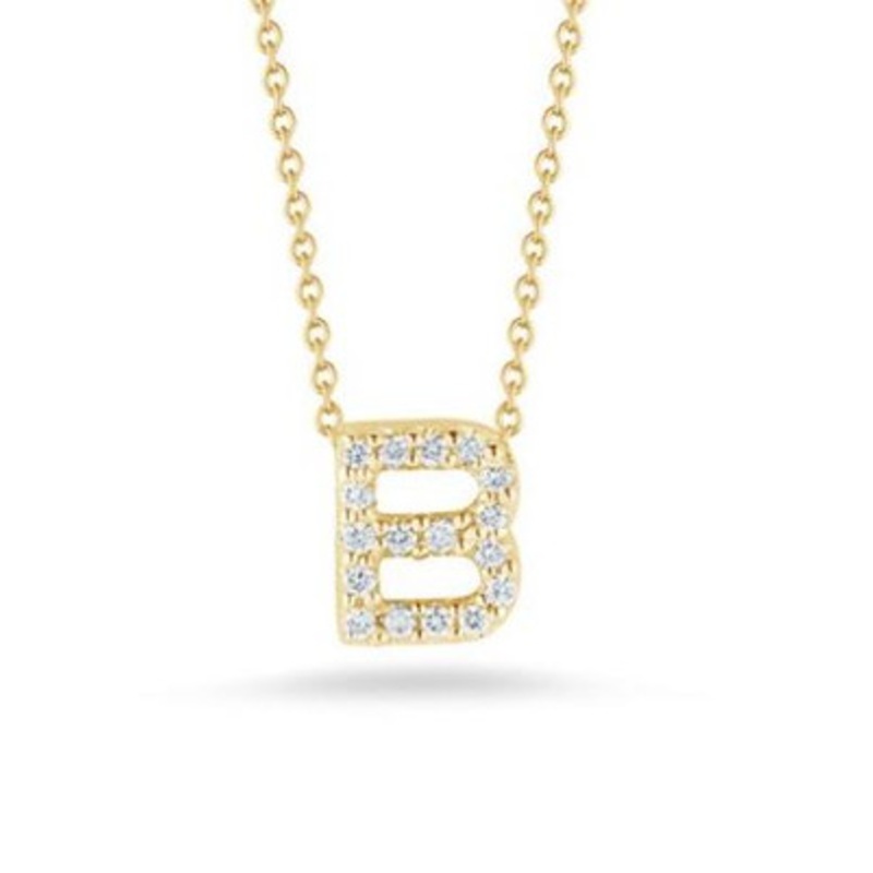 Tiny Treasures Diamond Letter ‘B’ Necklace [JNPEN0405]