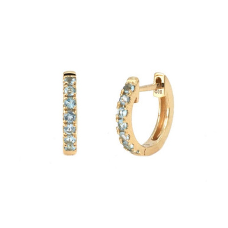 Blue Topaz Hoop Earrings [2EBLT0209]