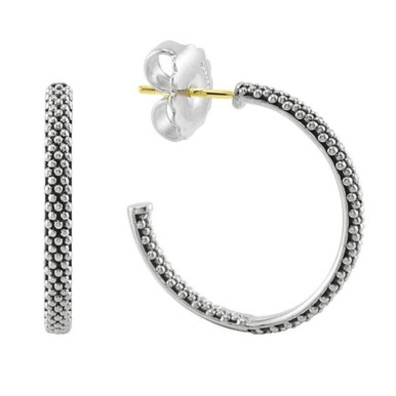 Caviar Beaded Hoop Earrings [JEHOP0139]