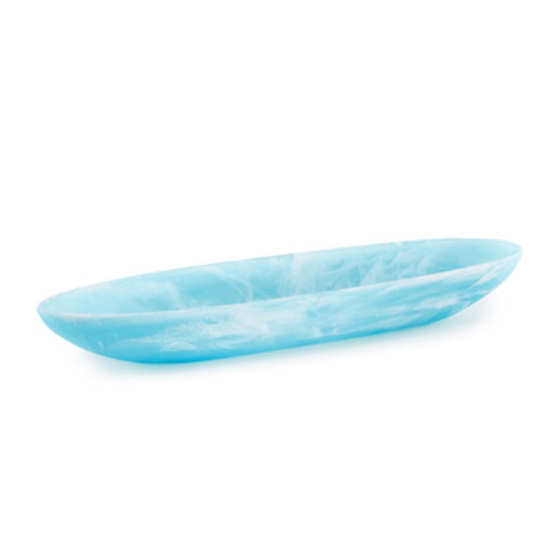 Classical Boat Bowl Medium Aqua Swirl [GGSRV0095]