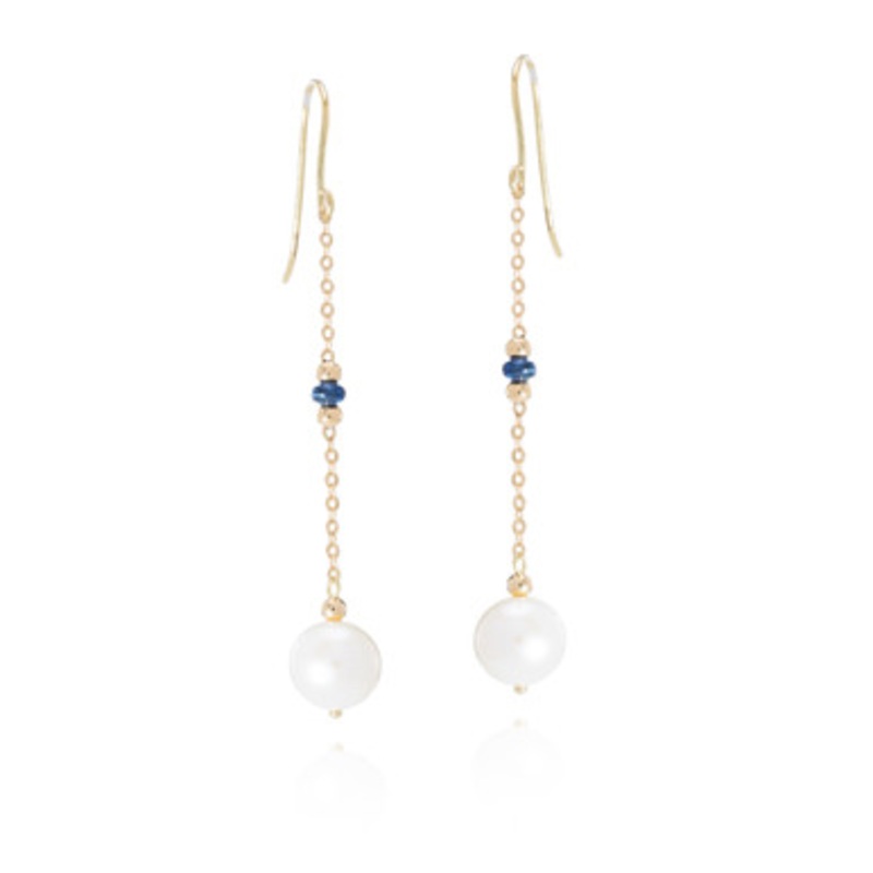 Pearl And Sapphire Earrings [JEOTH0146]