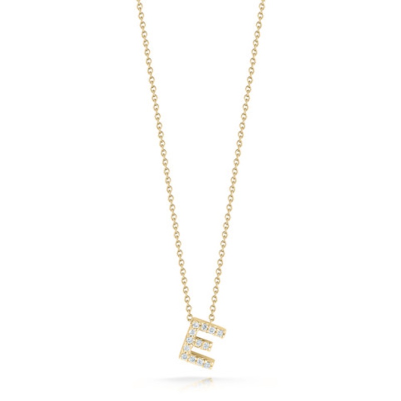 Tiny Treasures Diamond Letter ‘E’ Necklace [JNPEN0243]
