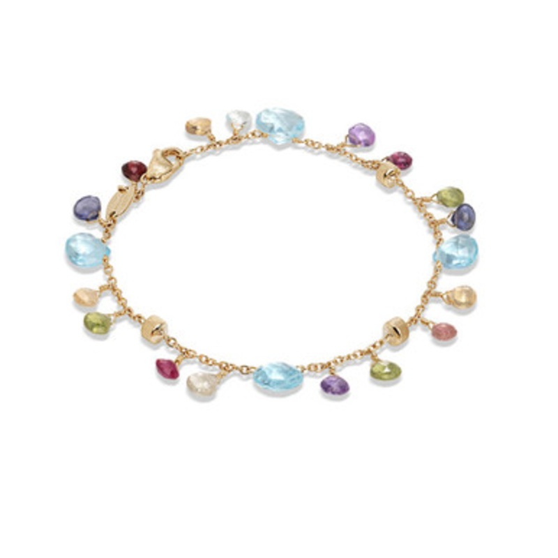 Blue Topaz and Mixed Gemstone Single Strand Bracelet [2BGEM1360]