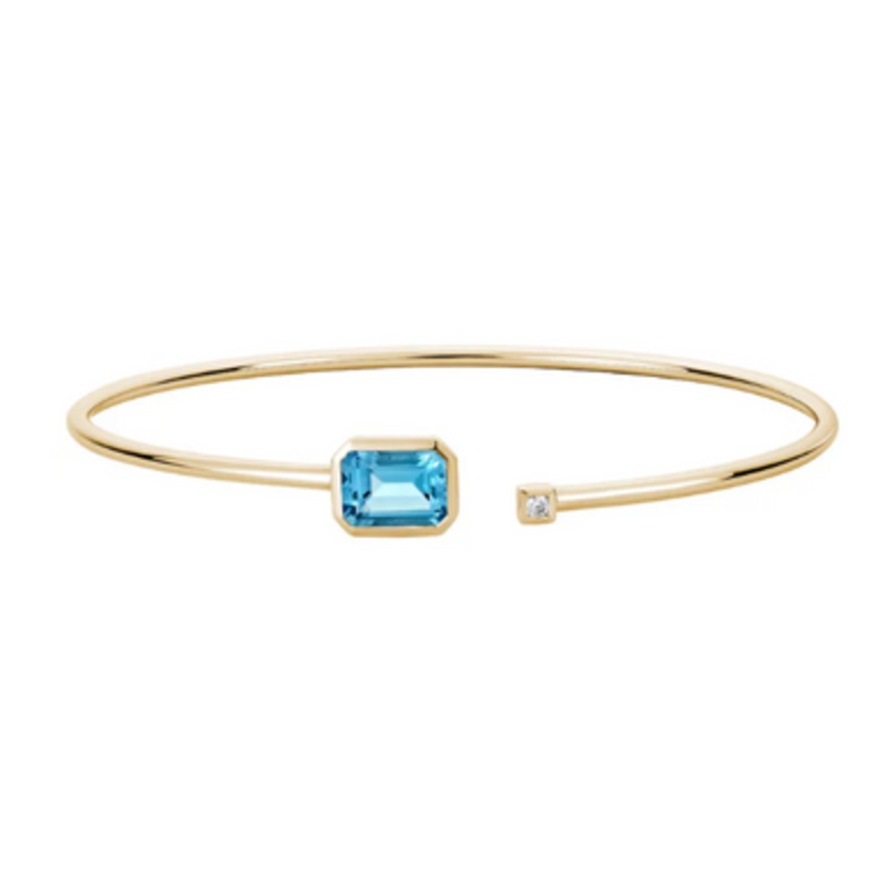 Blue Topaz Diamond Bangle [JBBAC0514]