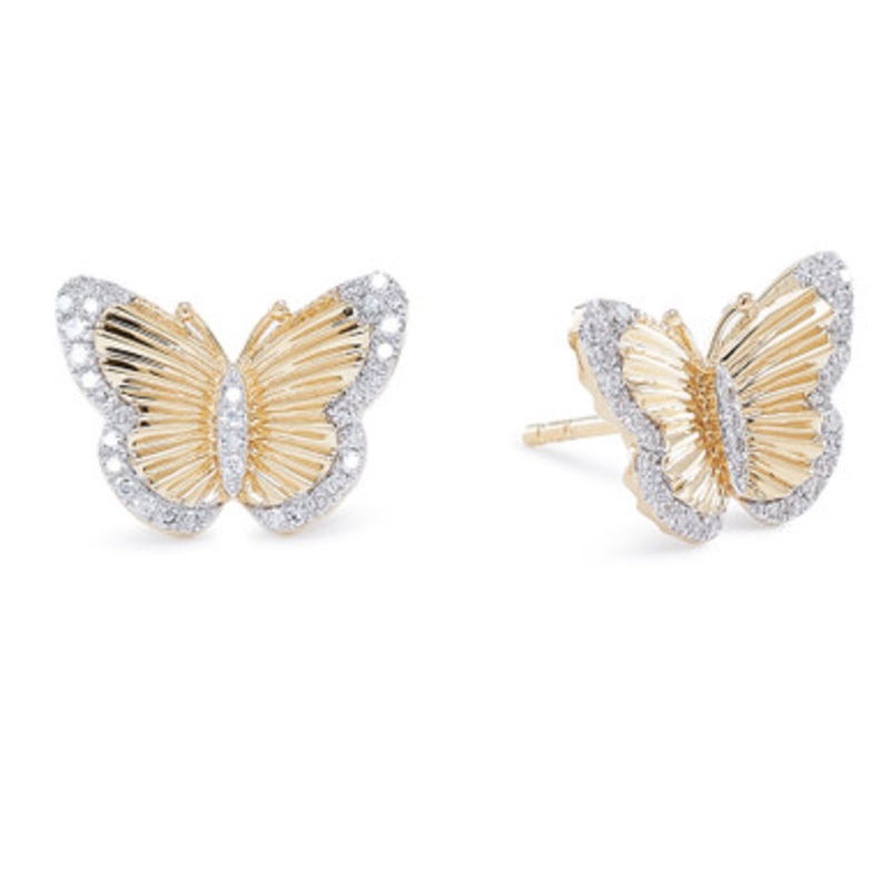 Butterfly Diamond Stud Earrings [JESTD0229]