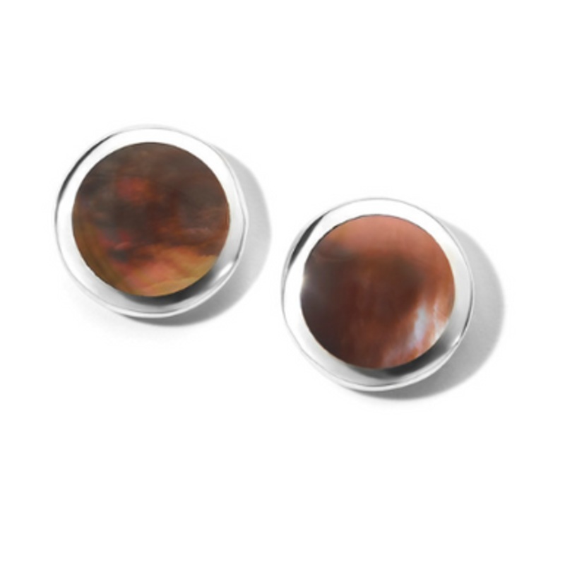 Rock Candy Brown Shell Stud Earrings [JESTD0387]