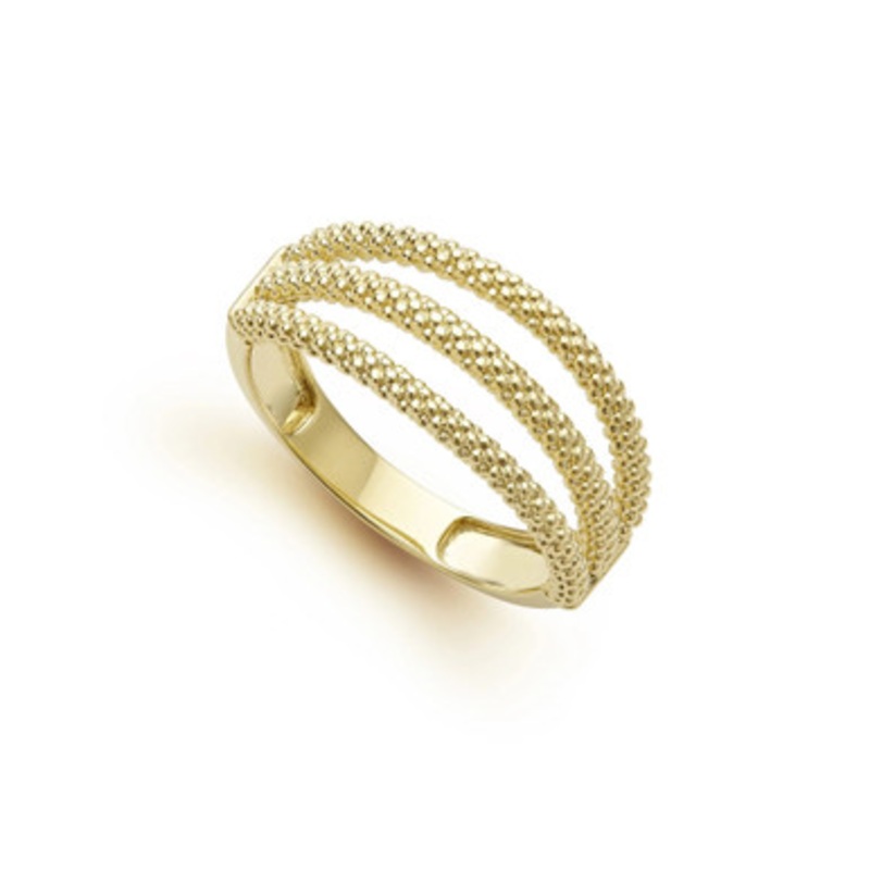 Signature Caviar Triple Row Band Ring [JROTH0108]