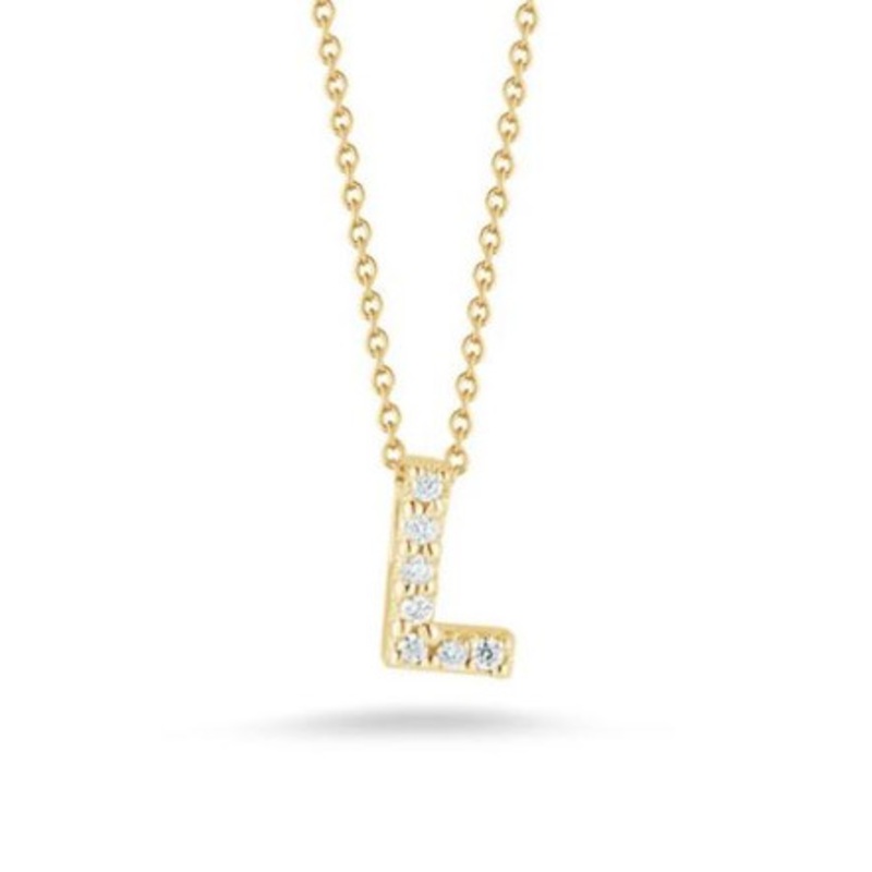 Tiny Treasures Diamond Letter ‘L’ Necklace [JNPEN0415]
