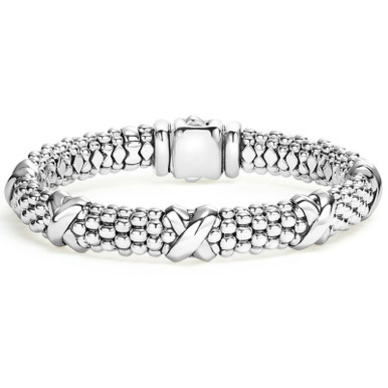 9mm Three Station X Caviar Bracelet [2YSBR9210]