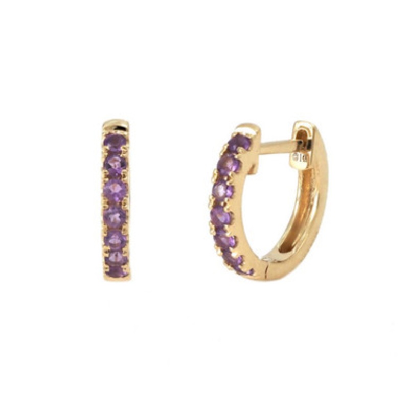 Amethyst Hoop Earrings  [2EAMY0518]