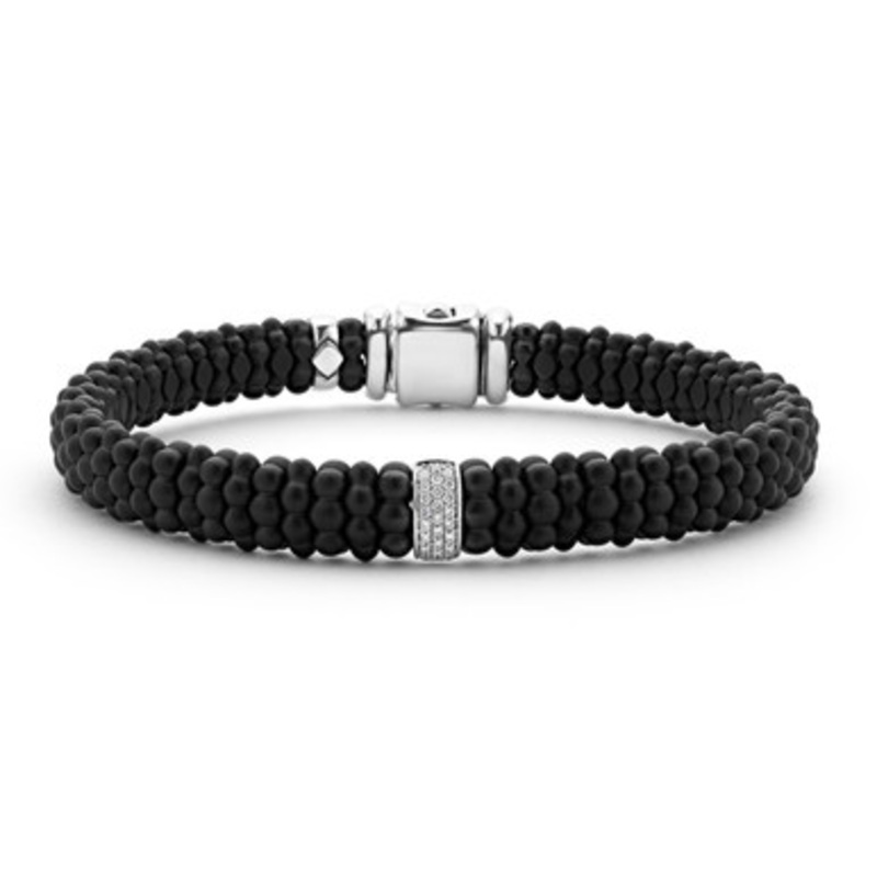 Black Caviar Ceramic Diamond Beaded Bracelet [JBOTH1163]