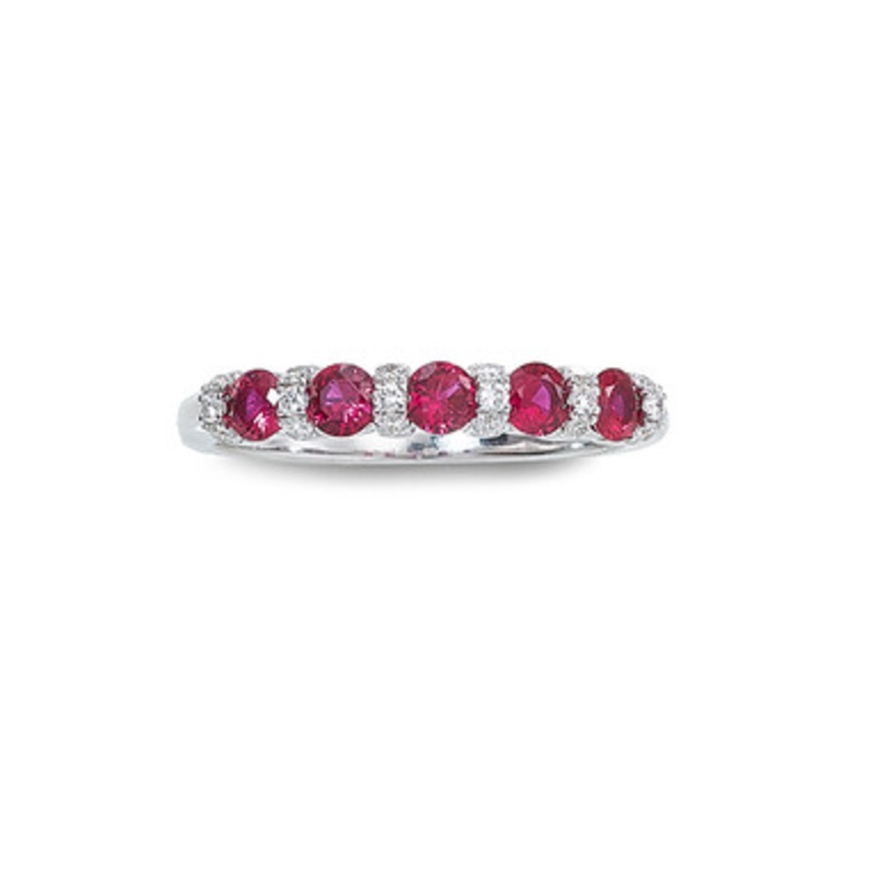 Ruby and Diamond Wedding Ring [1WRDX0314]
