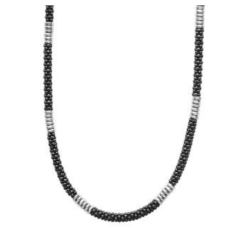 Black Caviar Ceramic Beaded Necklace [JNOTH0348]