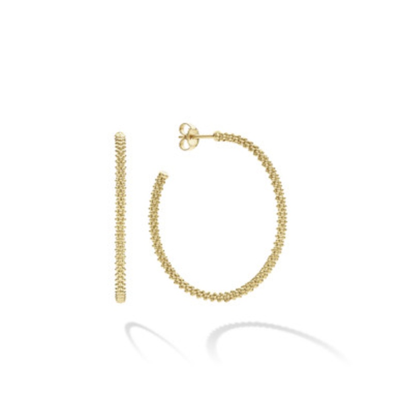 Caviar Beaded Hoop Earrings [JEHOP0543]