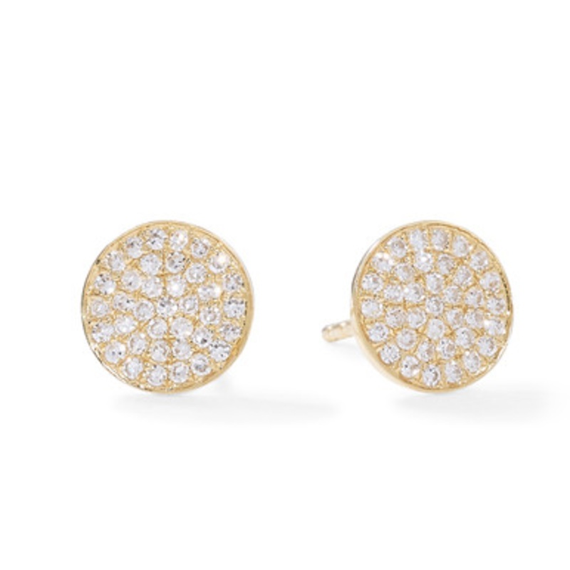 Diamond Disc Stud Earrings [JESTD0382]