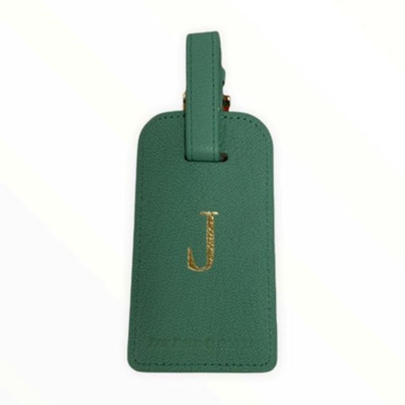 Robin’s Egg Blue Leather Luggage Tag with Ini [6GIFT4363]