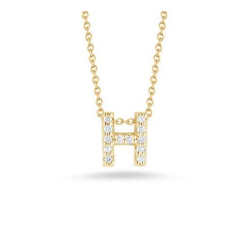 Tiny Treasures Diamond Letter ‘H’ Necklace [JNPEN0411]