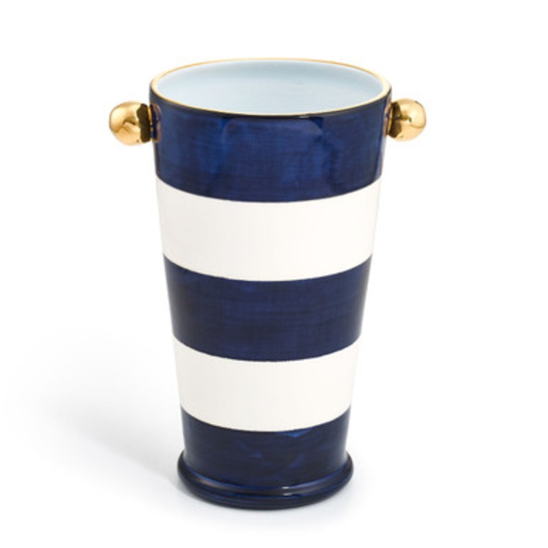 Amphora Canopy Pot in Blue Stripe  [GGVAS0084]