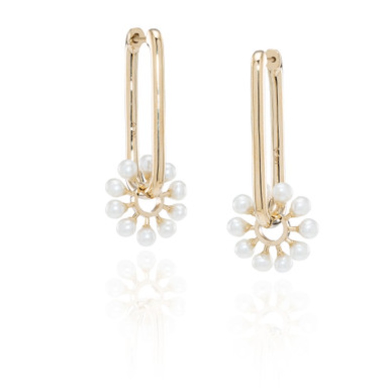 Pearl Hoop Earrings [JEOTH0569]