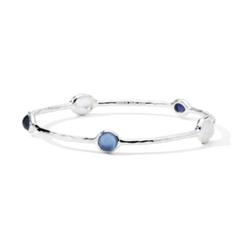 Rock Candy Multi Blue Stone Bangle Bracelet [JBBAC0339]